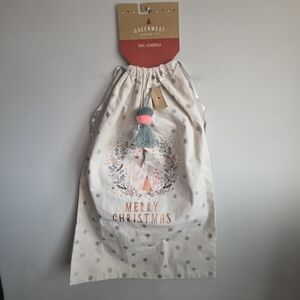 Queen West Large Gift Sack Bag Merry Christmas Gift Bag Cotton NEW